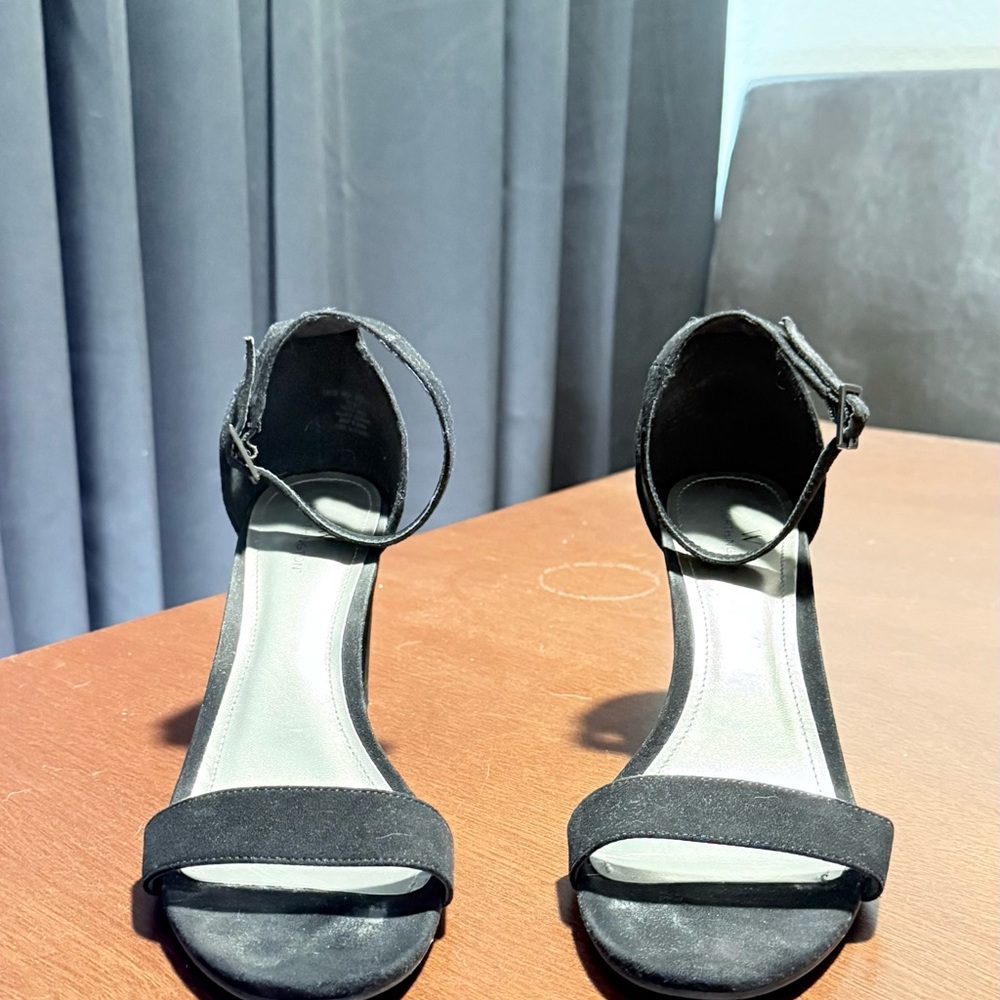 Worthington Black Ankle Strap Heels